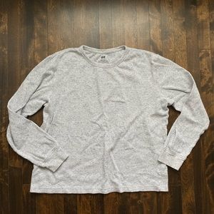 H&M salt and pepper waffle long sleeve shirt